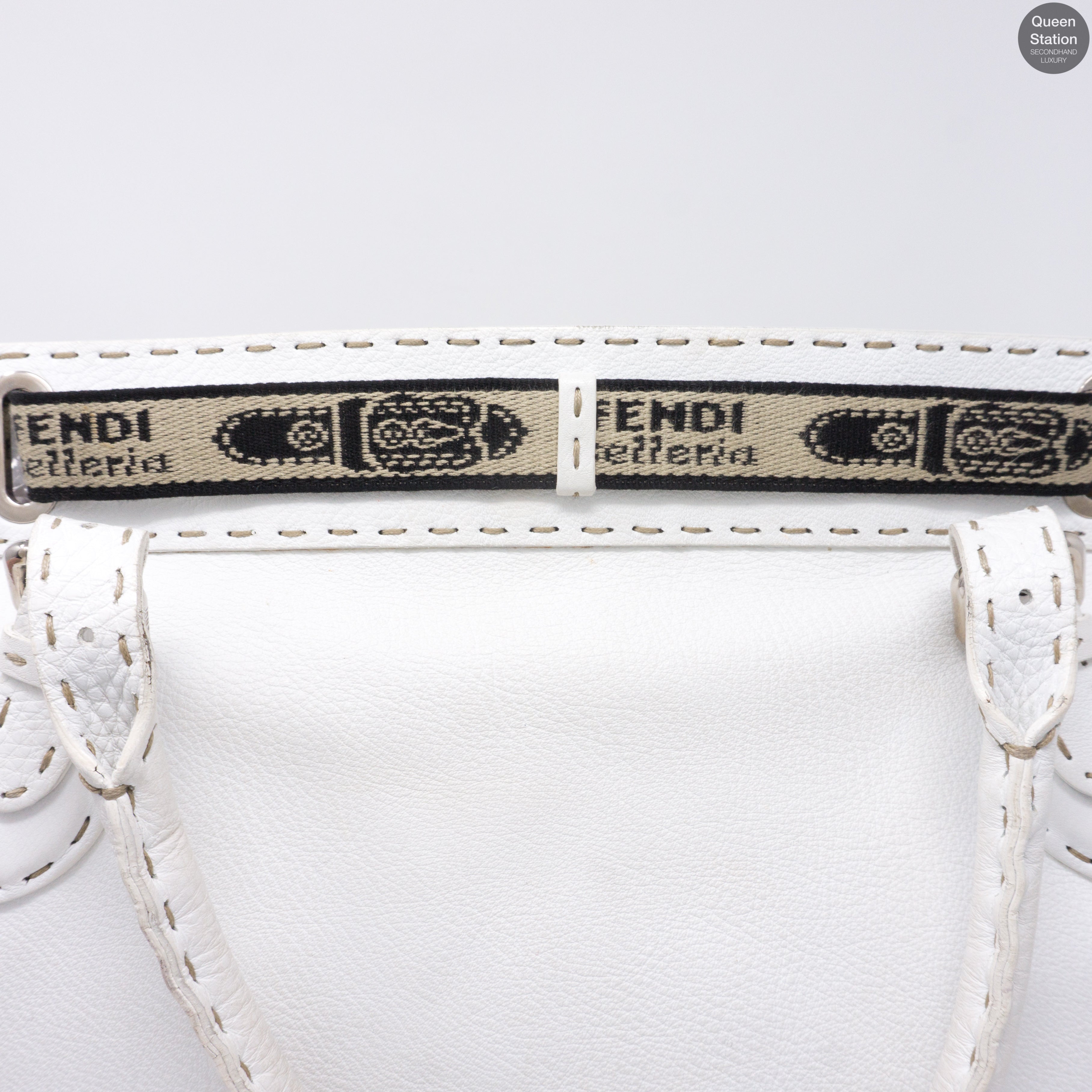 Villa Selleria Borghese White Leather Tote
