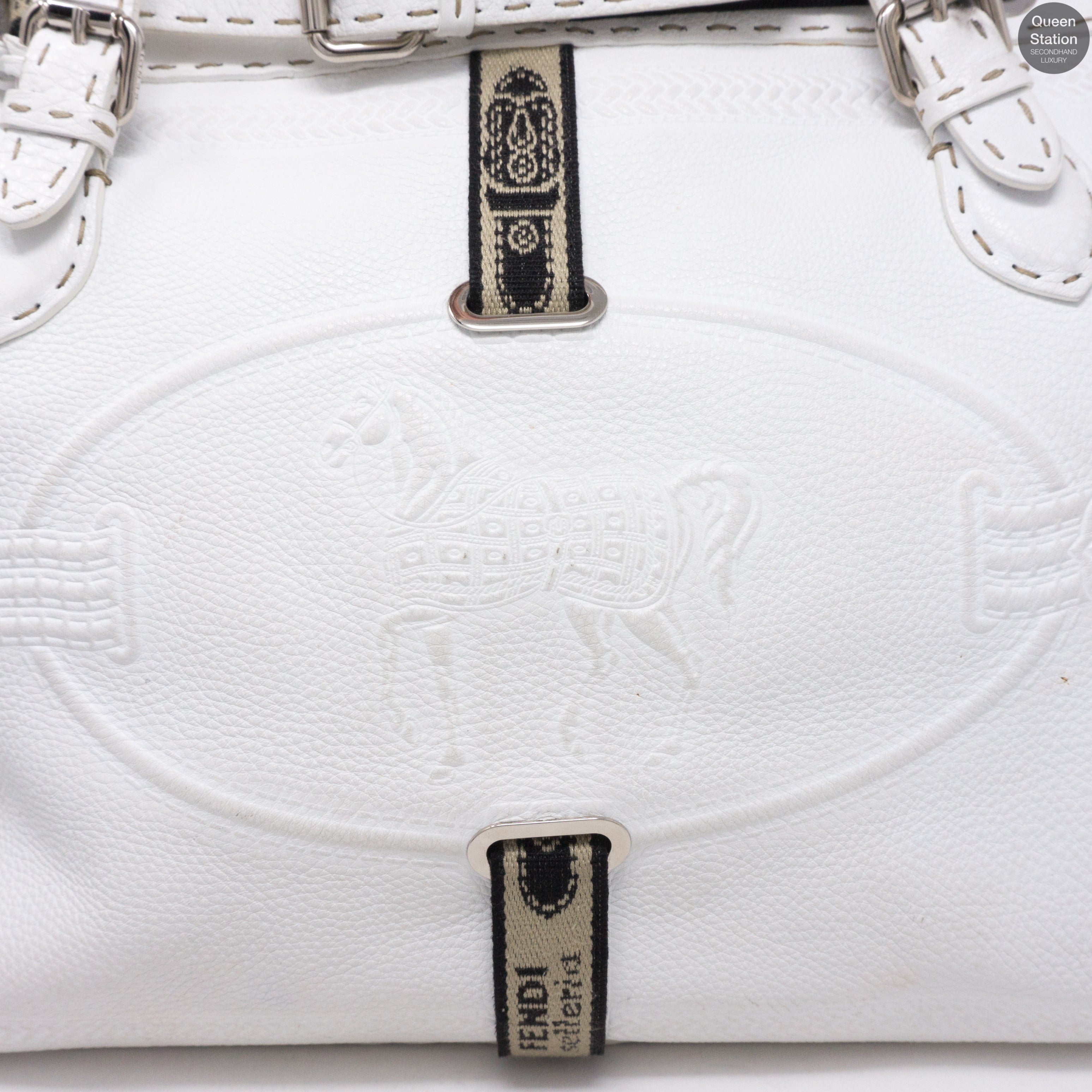 Villa Selleria Borghese White Leather Tote