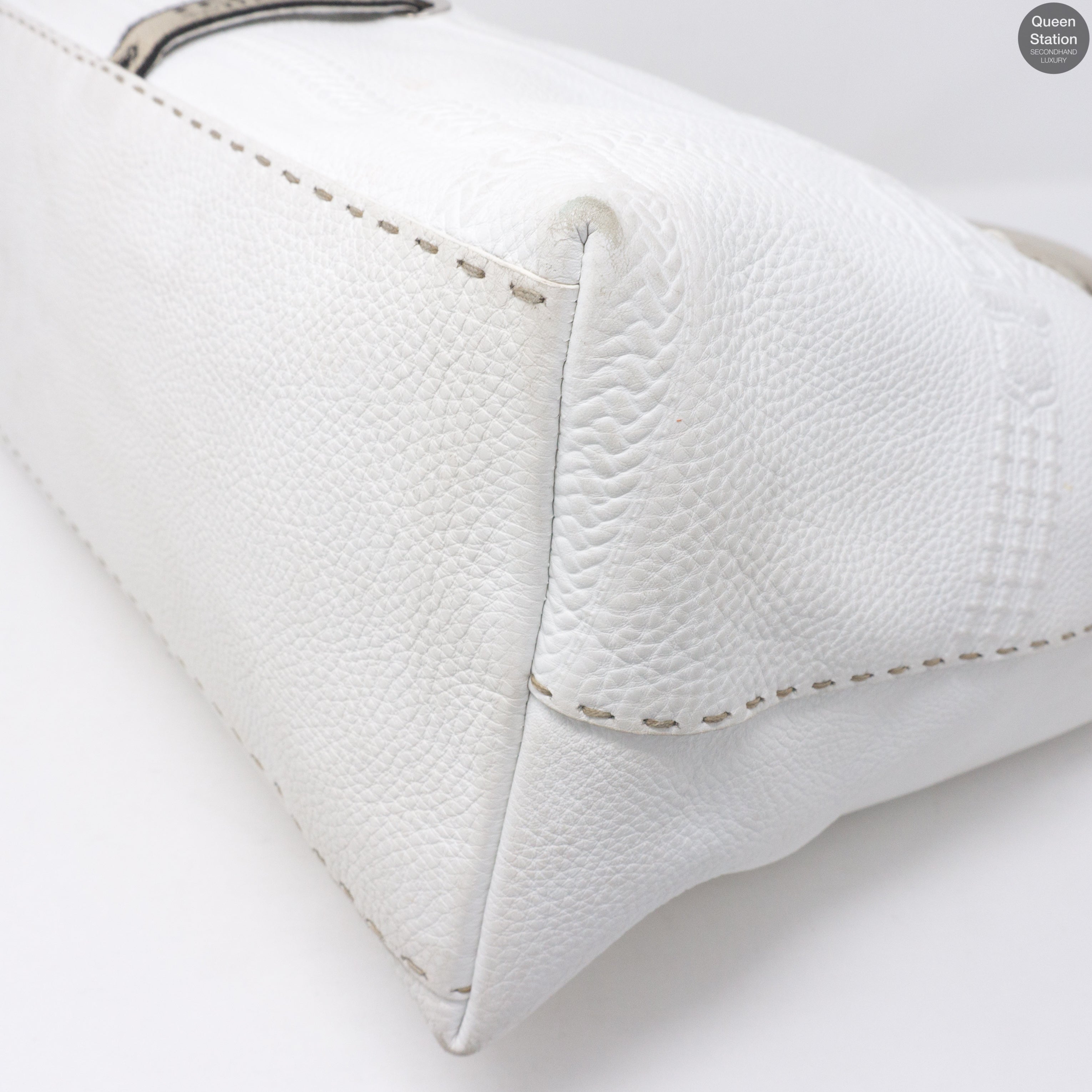 Villa Selleria Borghese White Leather Tote