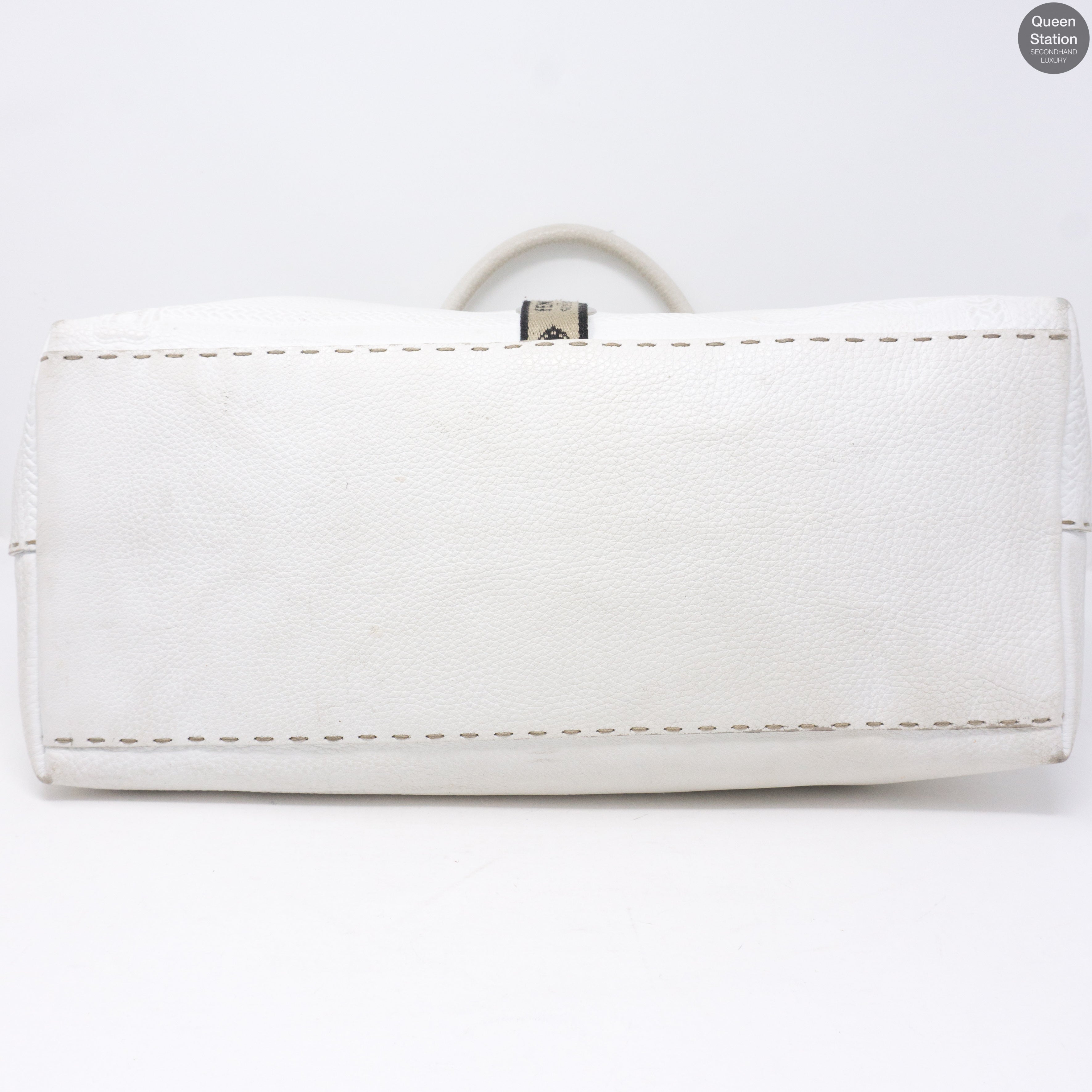 Villa Selleria Borghese White Leather Tote