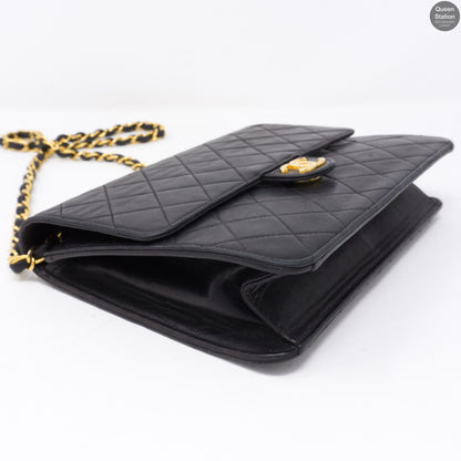 Single Flap Black Lambskin Bag