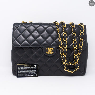 Vintage Black Jumbo Flap Bag