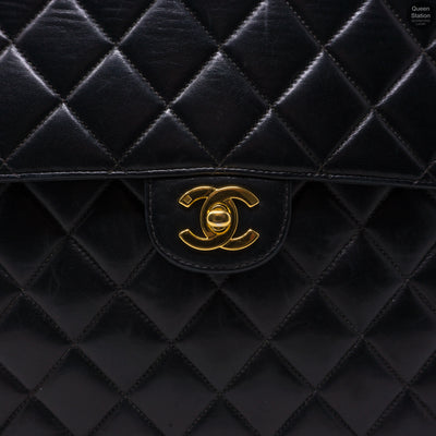 Vintage Black Jumbo Flap Bag