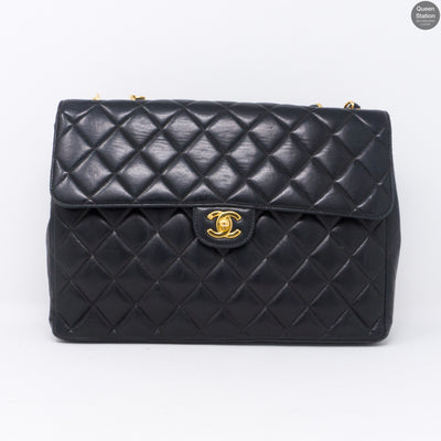 Vintage Black Jumbo Flap Bag