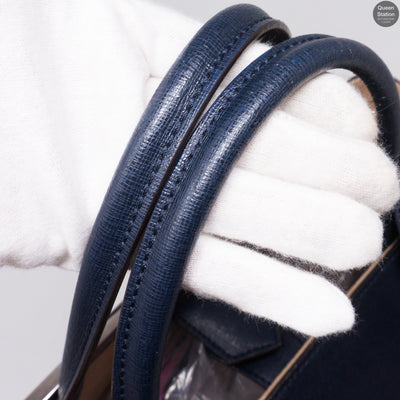 2Jours Medium Navy Leather Tote