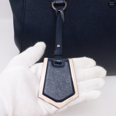 2Jours Medium Navy Leather Tote