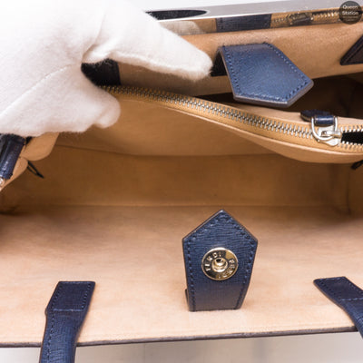 2Jours Medium Navy Leather Tote