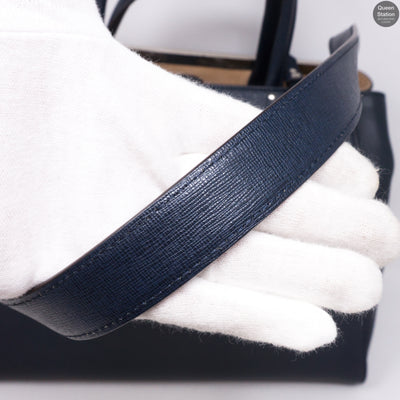 2Jours Medium Navy Leather Tote