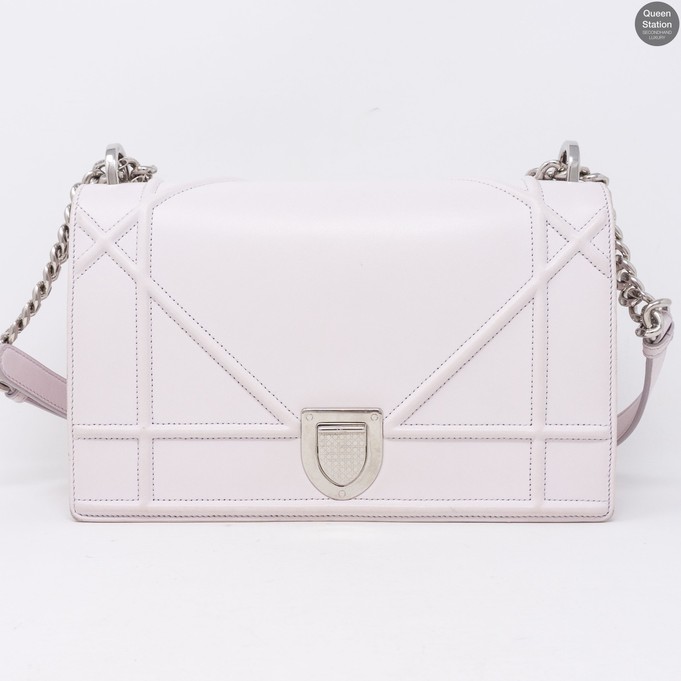 Diorama Medium Flap Bag Light Pink Leather
