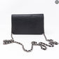 Black Leather Camelia Wallet On Chain