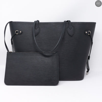 Neverfull MM Epi Leather Noir Electric & Pochette