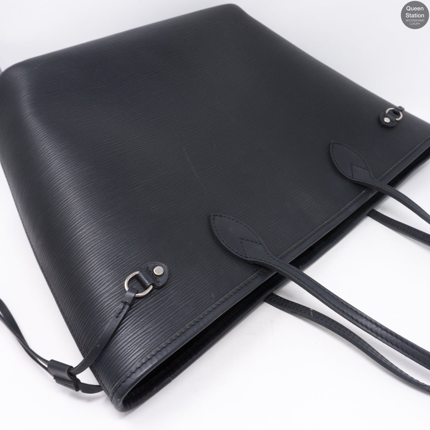 Neverfull MM Epi Leather Noir Electric & Pochette