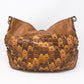 Braided Shoulder Bag Brown Leather