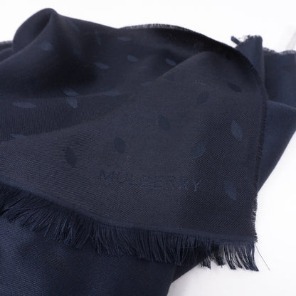 Dark Blue Silk & Wool Scarf