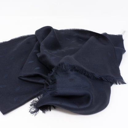 Dark Blue Silk & Wool Scarf