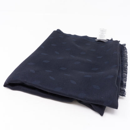 Dark Blue Silk & Wool Scarf