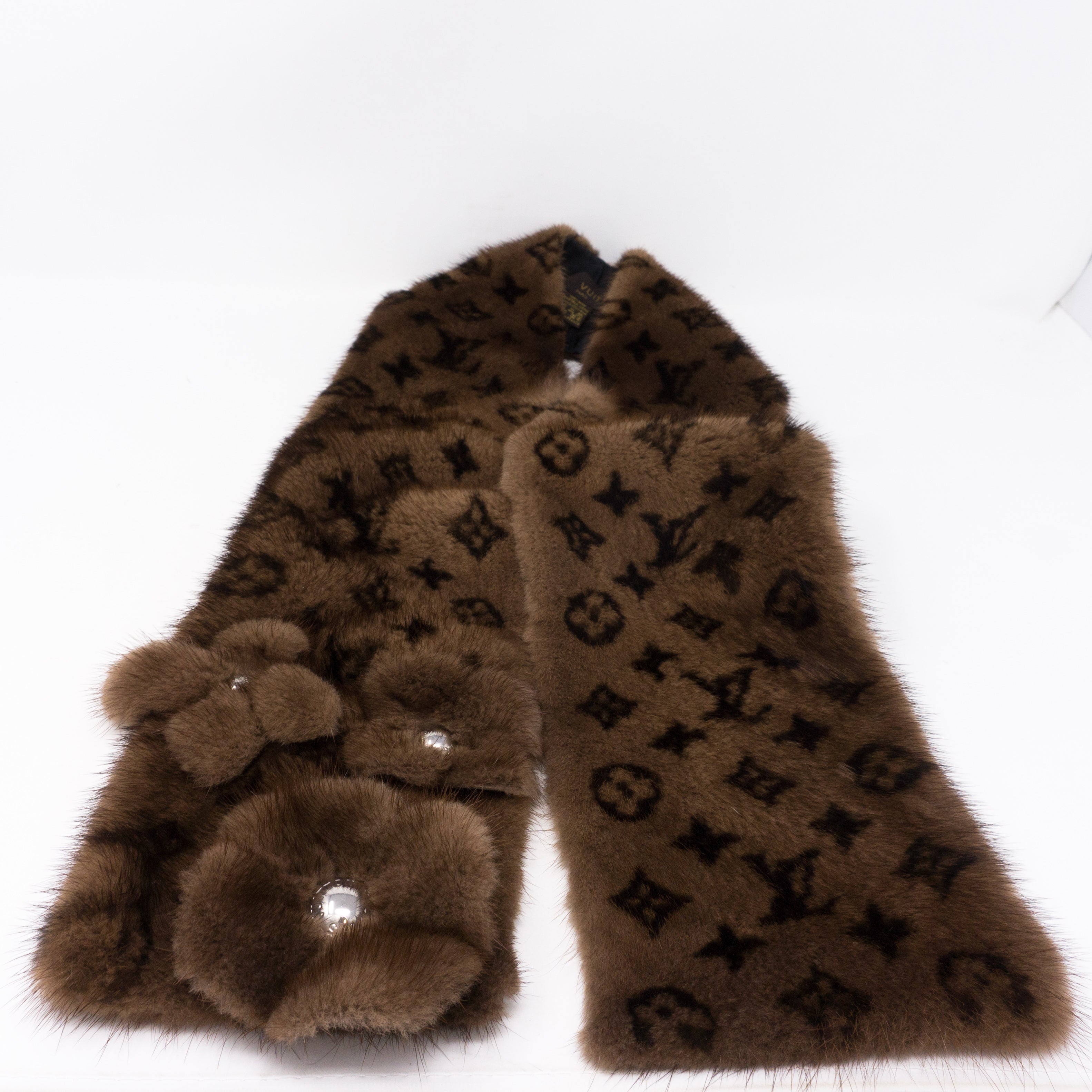 Monogram Mink Scarf Muffler