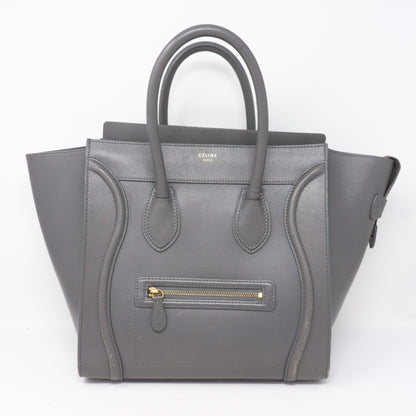 Mini Luggage Bag Gray Leather