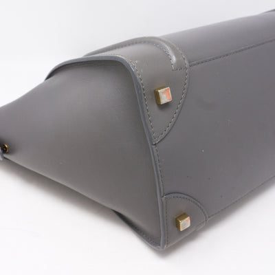 Mini Luggage Bag Gray Leather