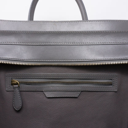 Mini Luggage Bag Gray Leather