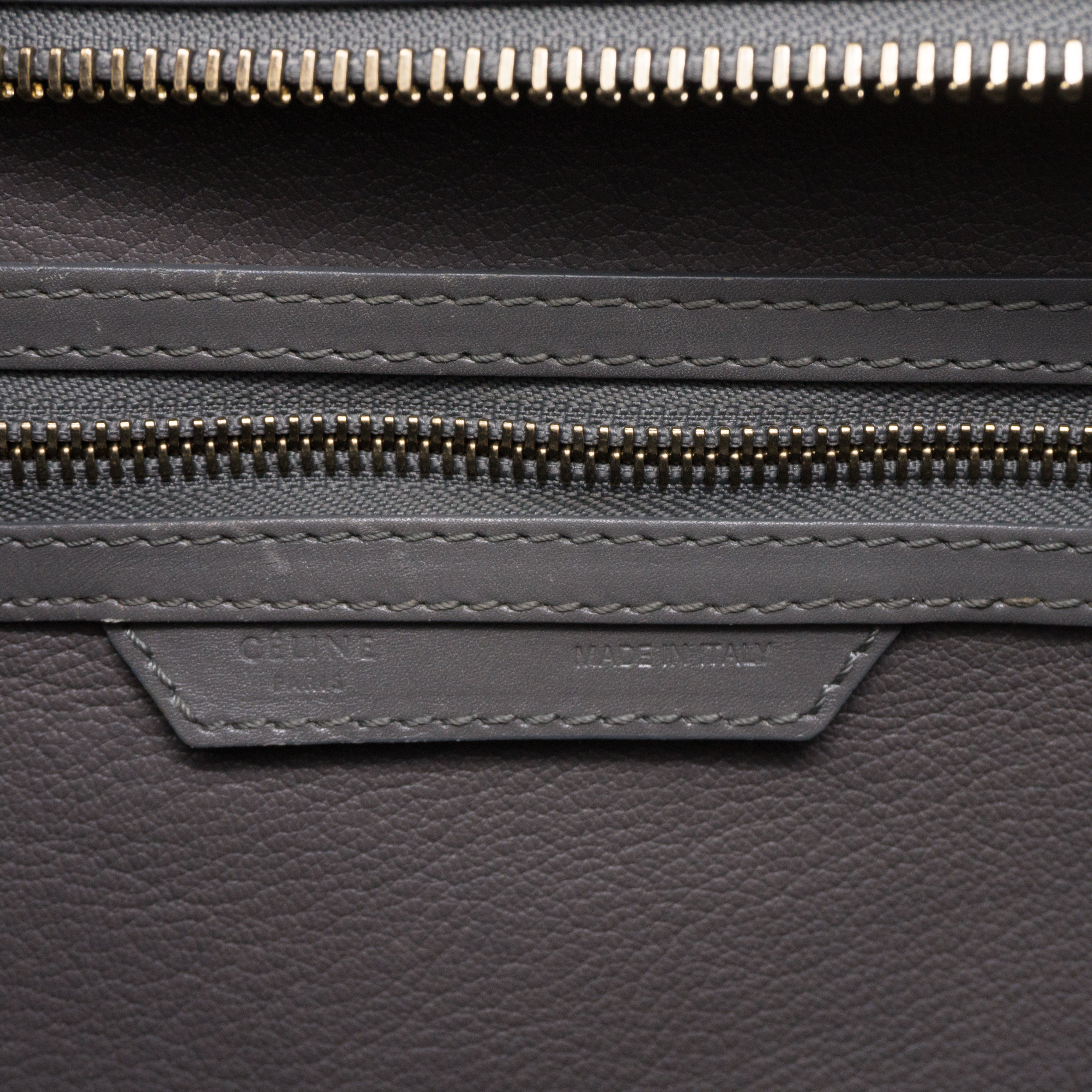 Mini Luggage Bag Gray Leather