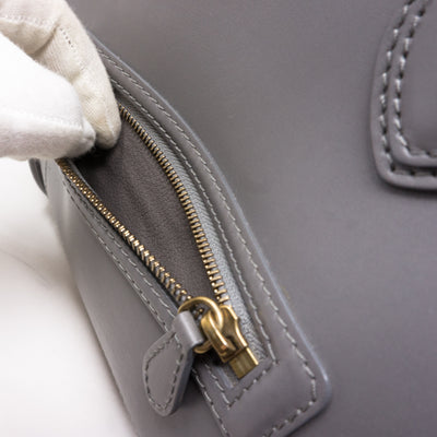 Mini Luggage Bag Gray Leather