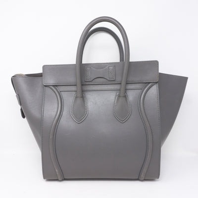 Mini Luggage Bag Gray Leather