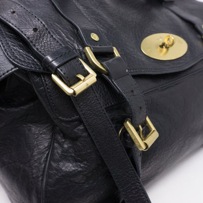 Alexa Oversized Black Leather