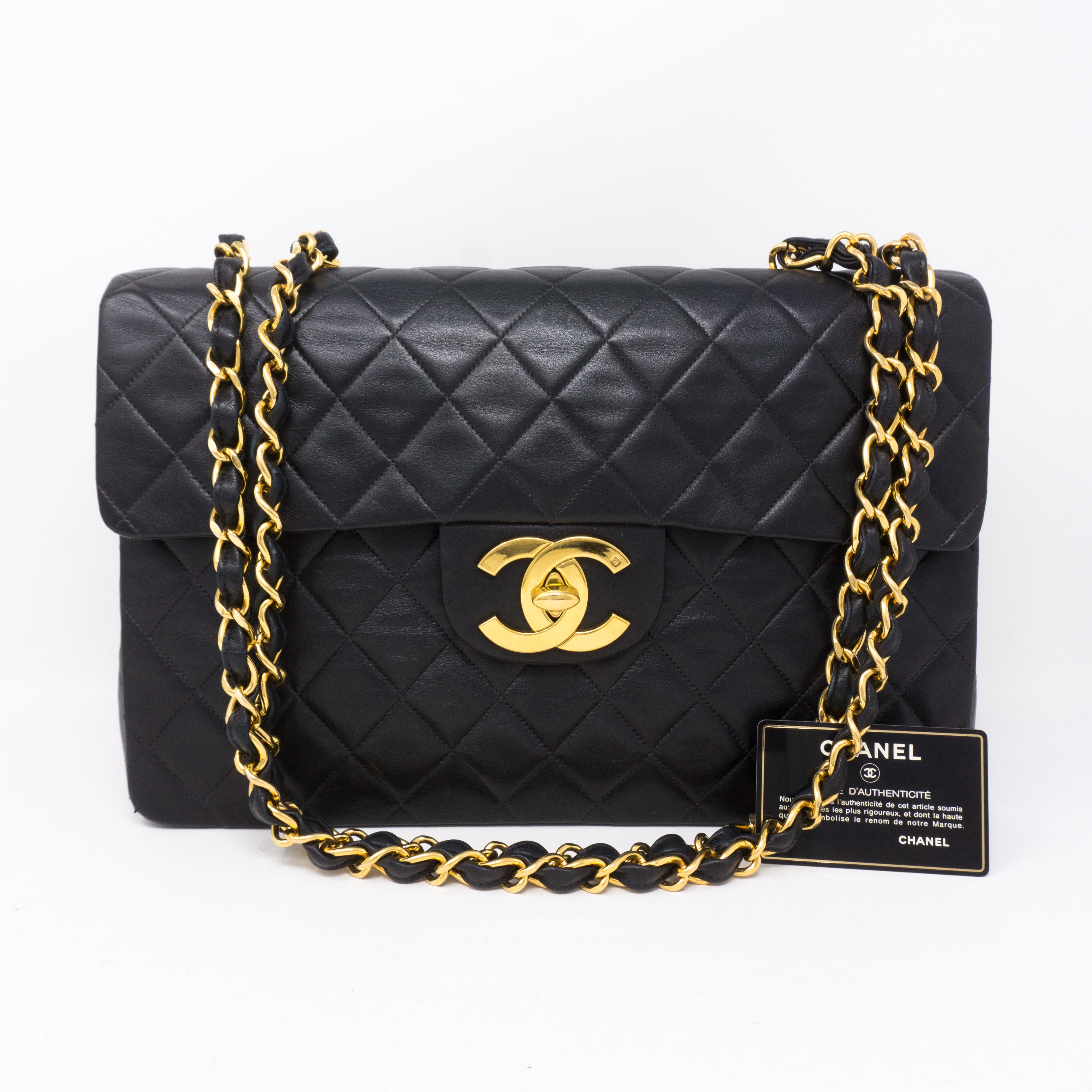 Vintage Black Jumbo XL Flap Bag
