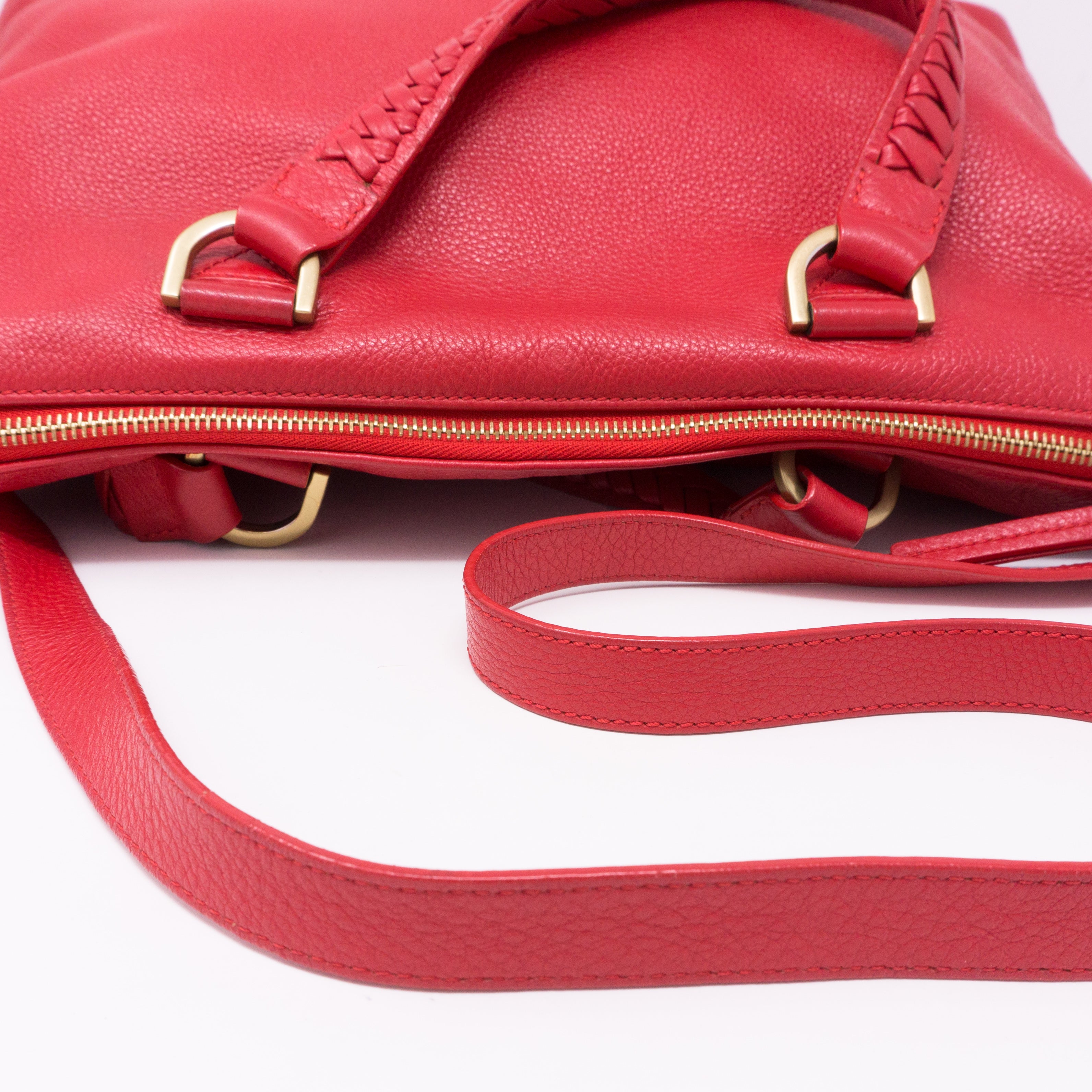 Effie Tote Red Leather