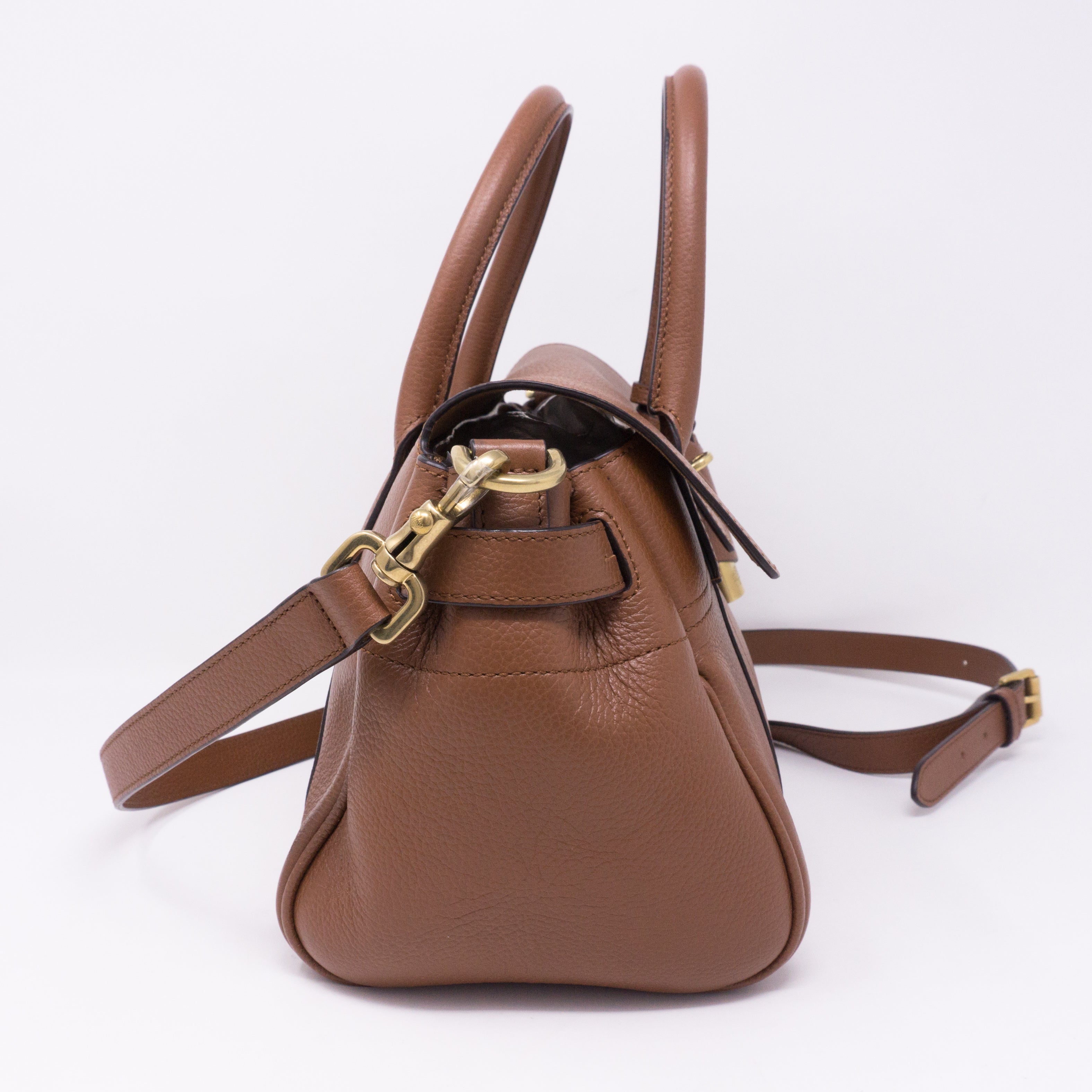 Small Bayswater Satchel Brown Leather