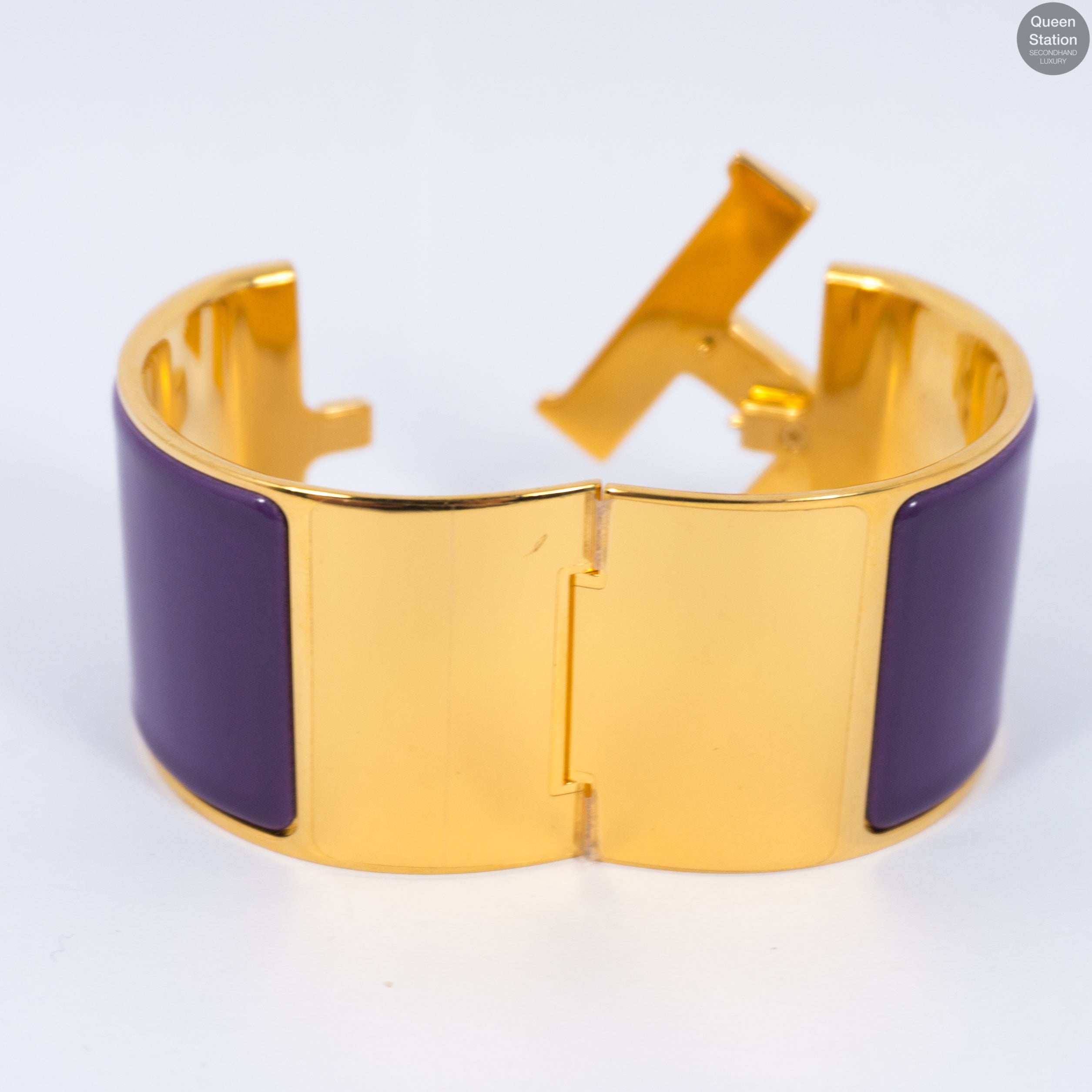 Clic Clac H Wide Purple Gold Enamel Bracelet