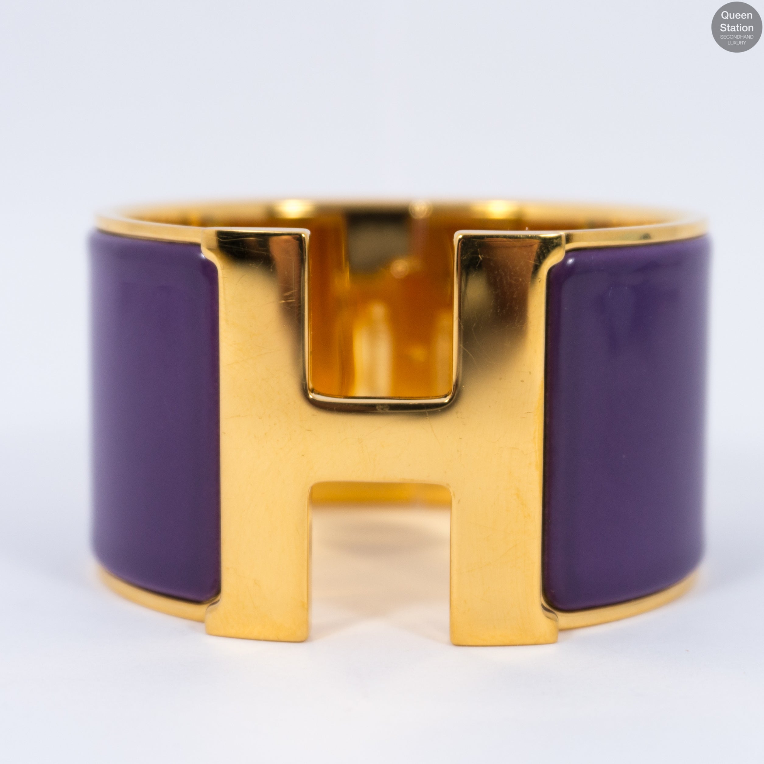 Clic Clac H Wide Purple Gold Enamel Bracelet