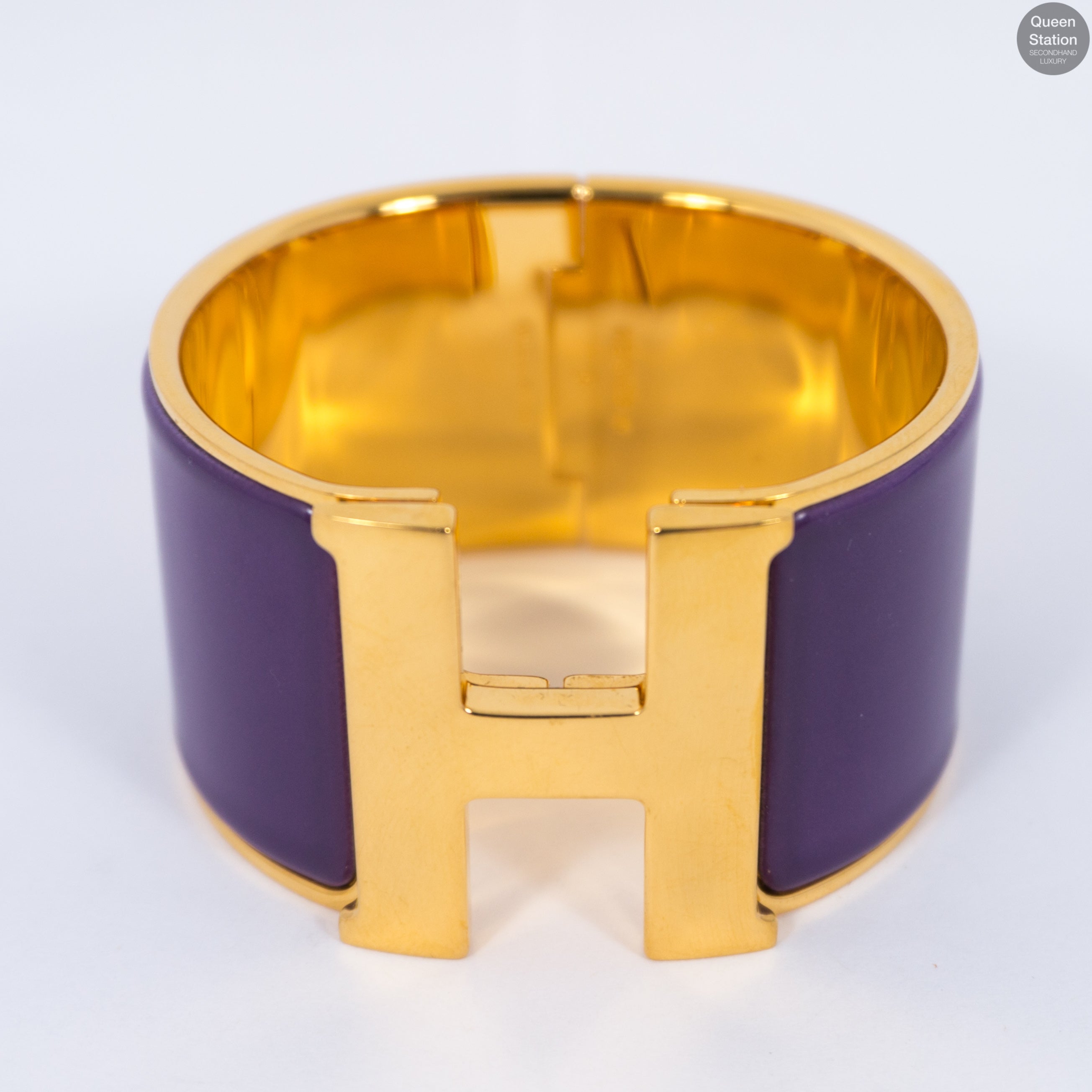 Clic Clac H Wide Purple Gold Enamel Bracelet