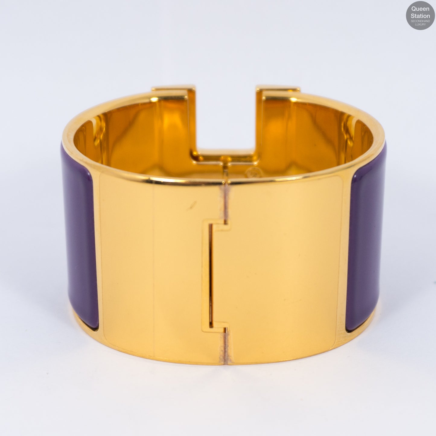 Clic Clac H Wide Purple Gold Enamel Bracelet
