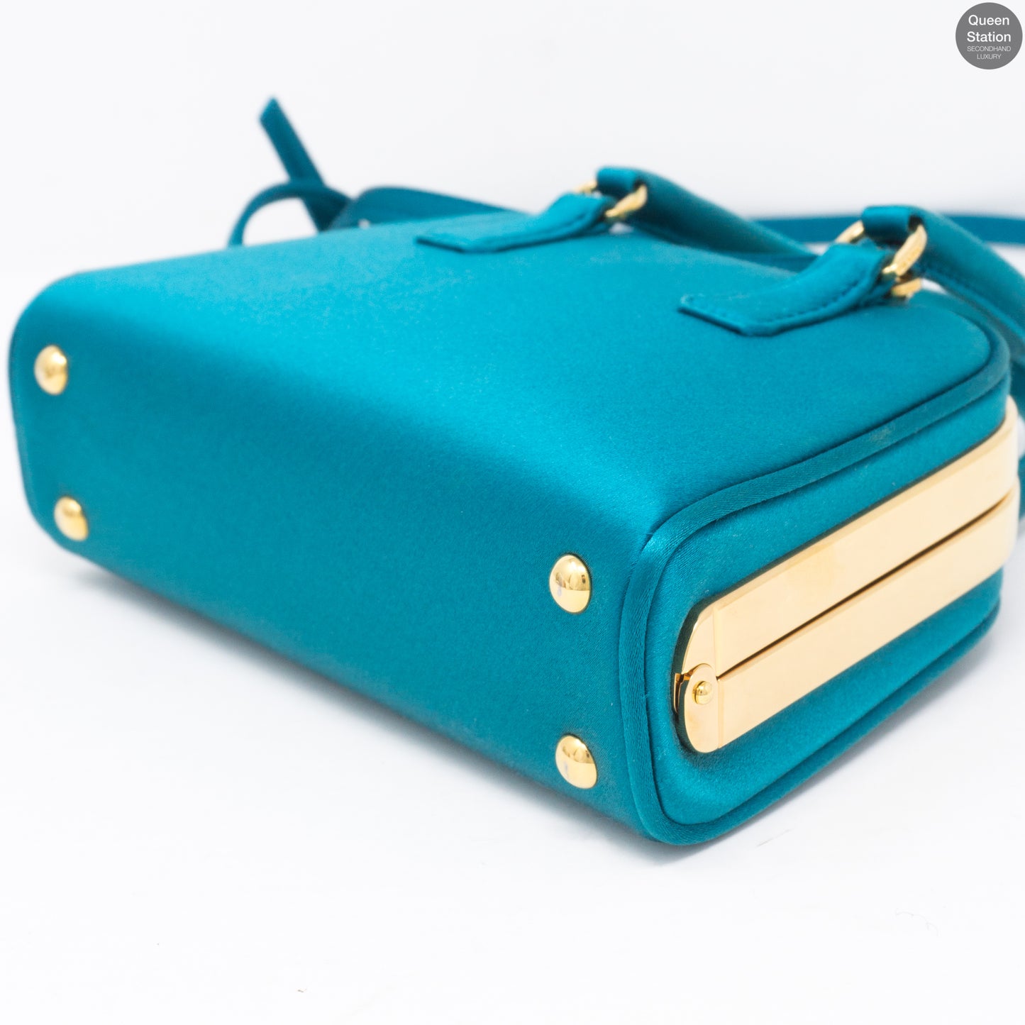 Turquoise Satin Evening Bag