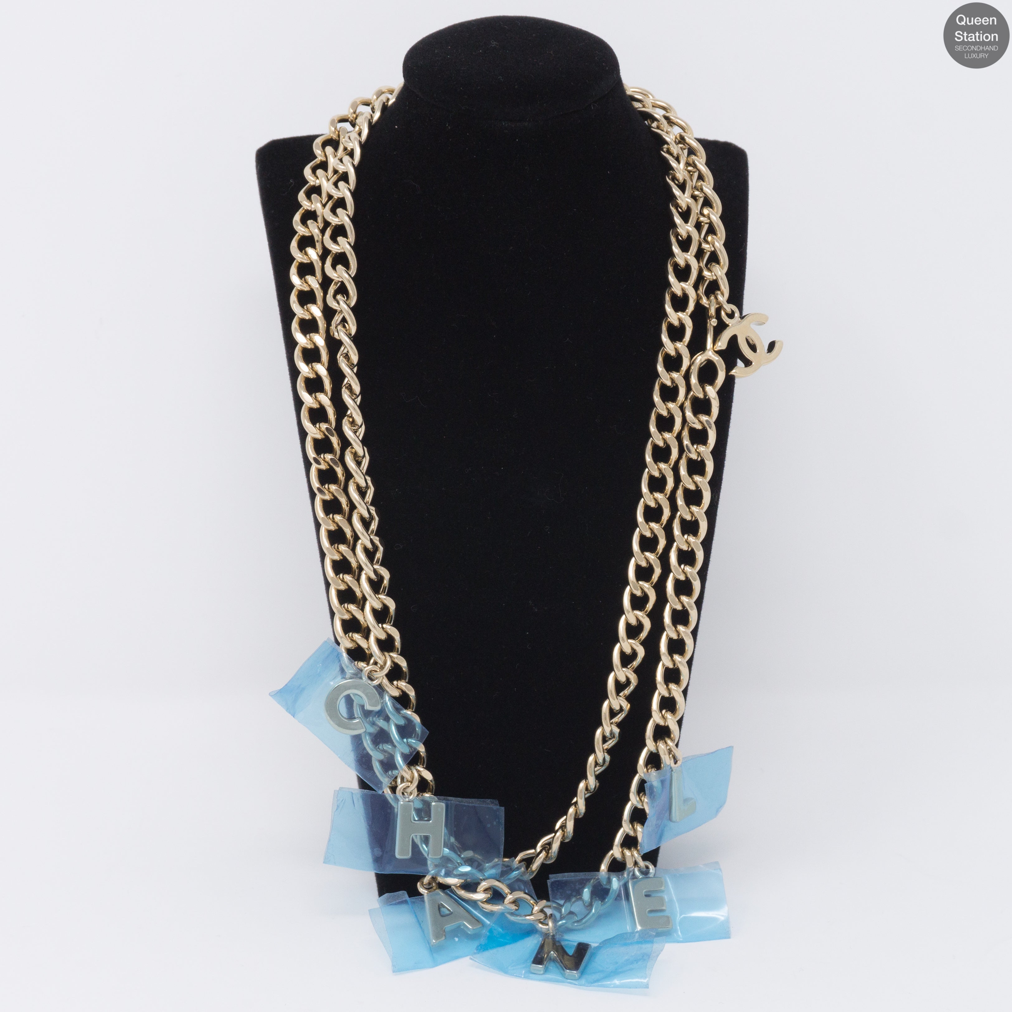 CC Silver Chain Letters Belt & Necklace