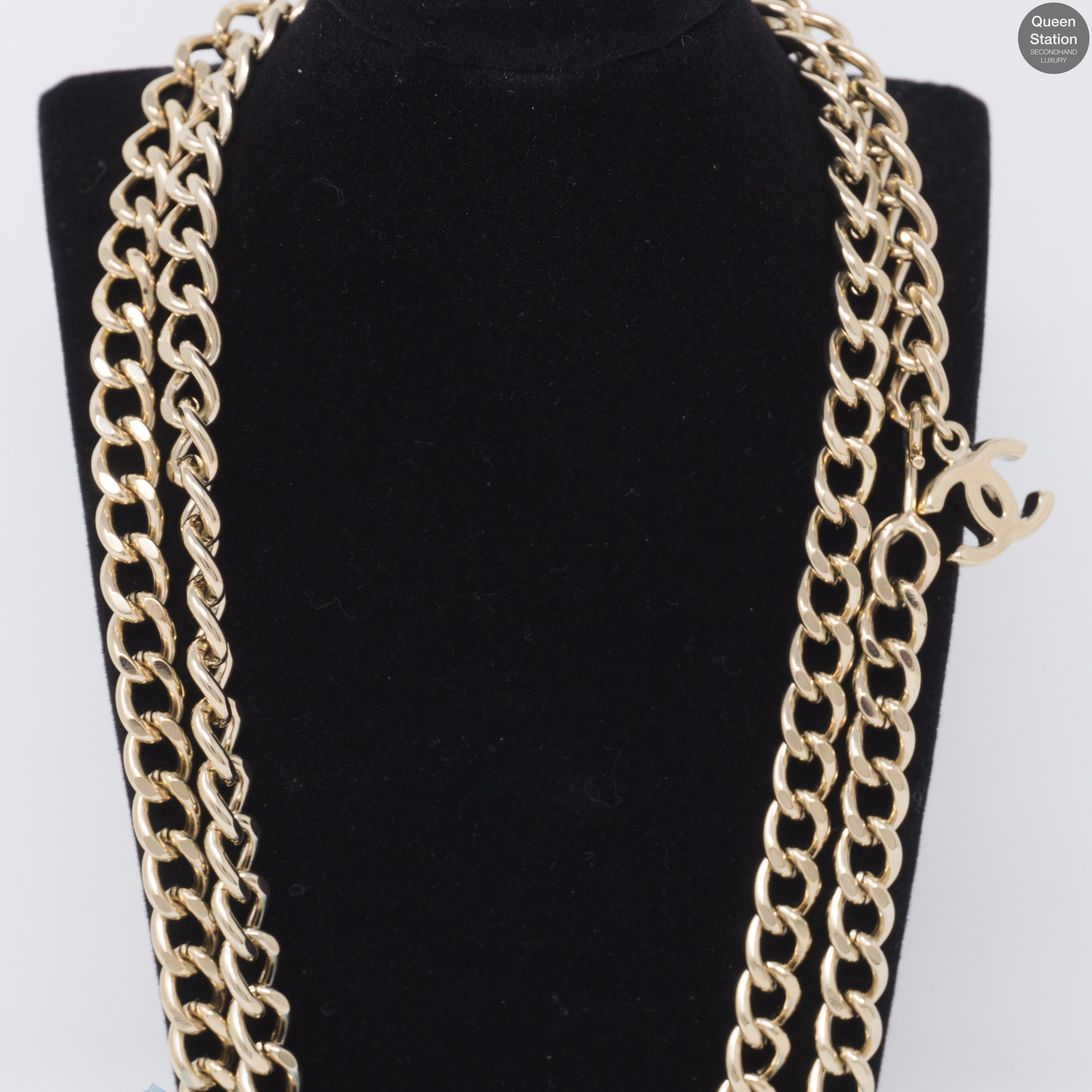 CC Silver Chain Letters Belt & Necklace