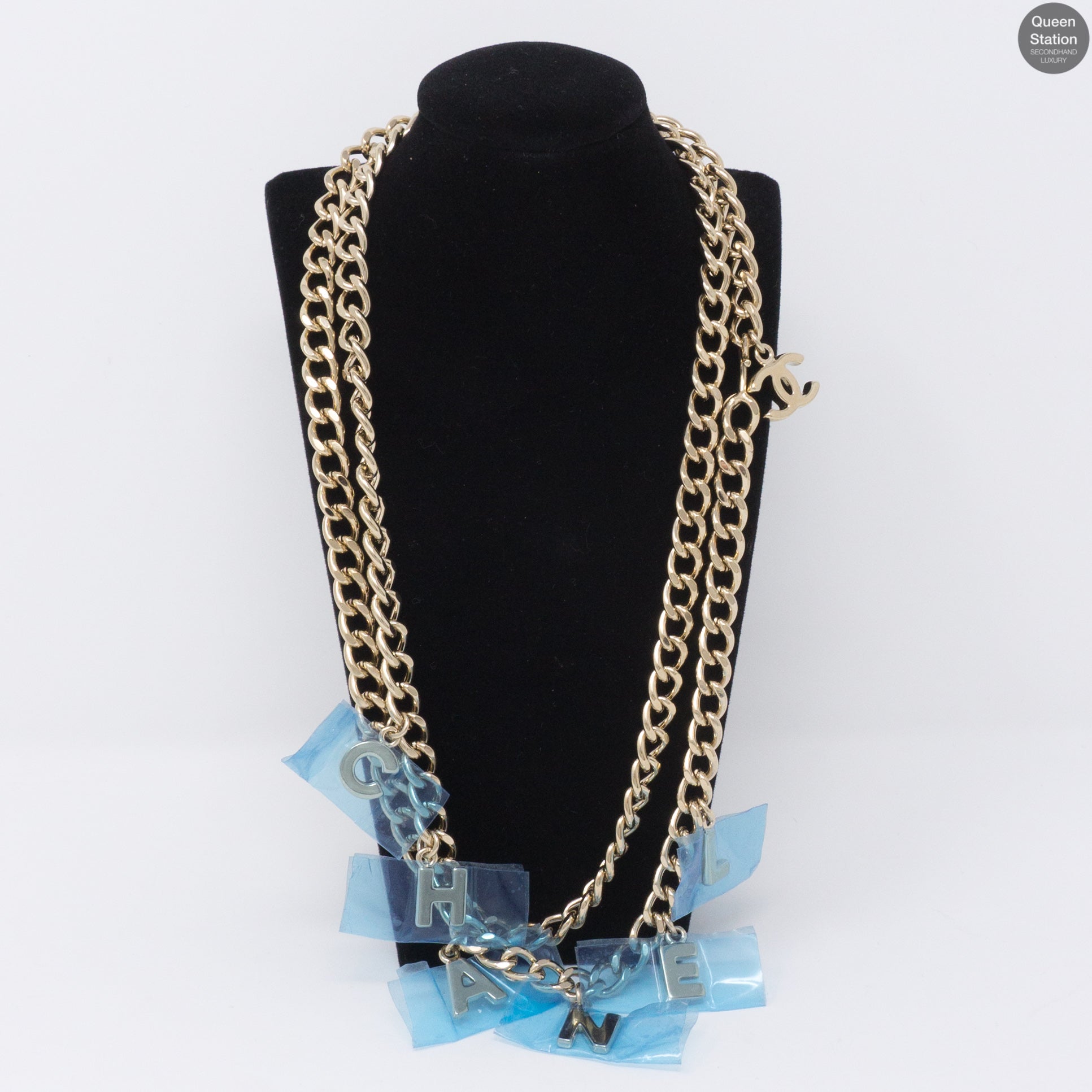 CC Silver Chain Letters Belt & Necklace