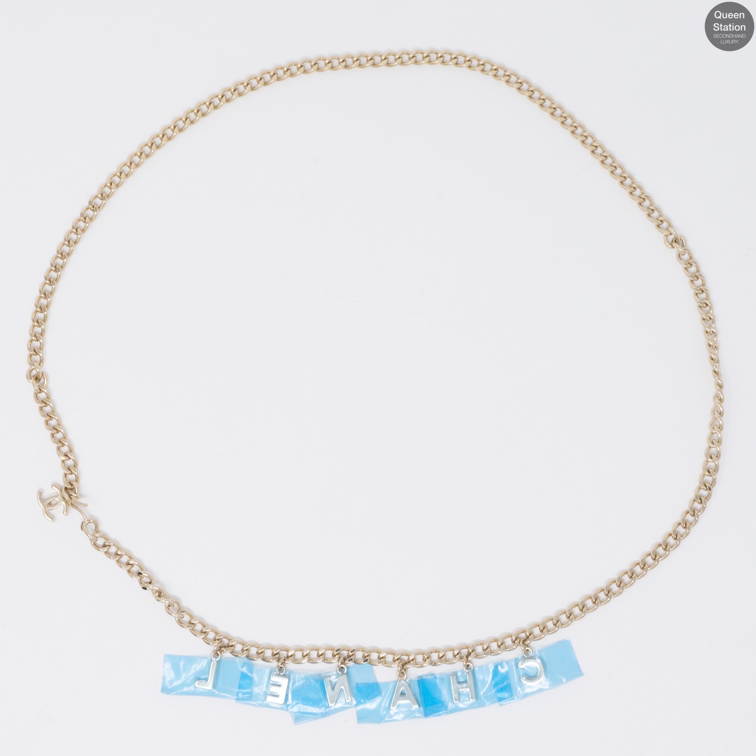 CC Silver Chain Letters Belt & Necklace