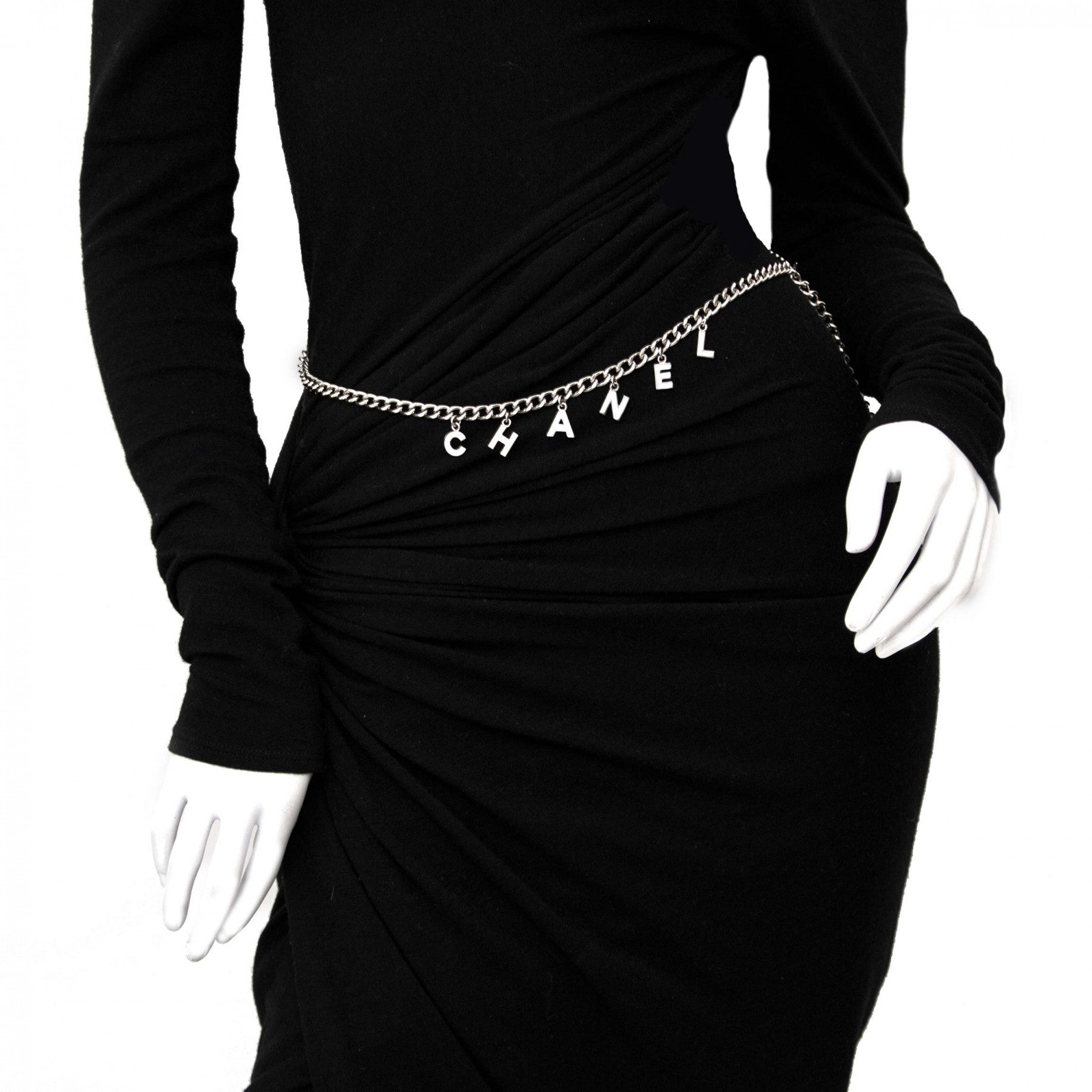 CC Silver Chain Letters Belt & Necklace