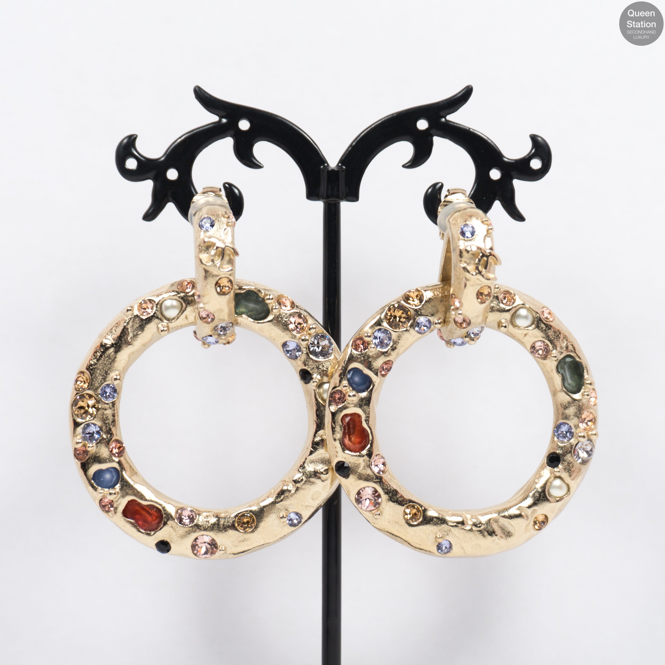 Large Clip-on Gemstone Earrings