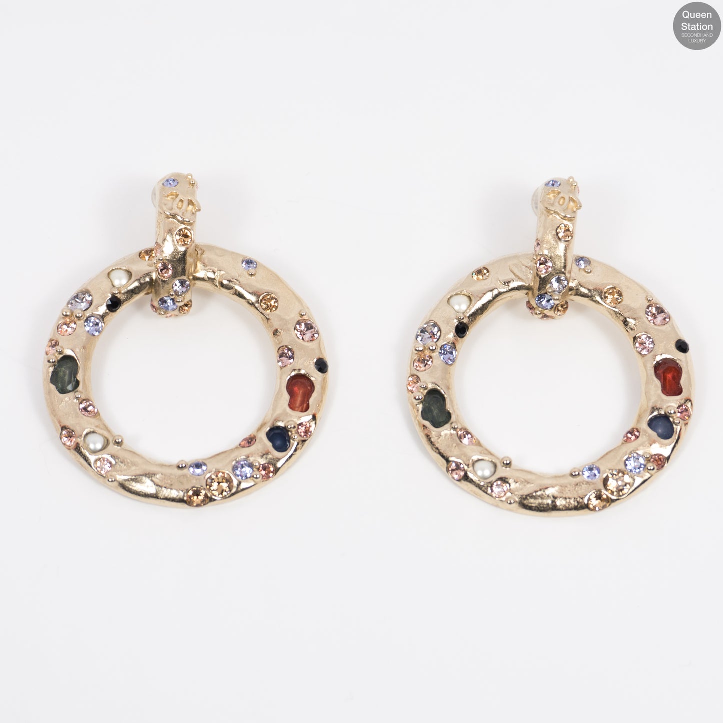 Large Clip-on Gemstone Earrings