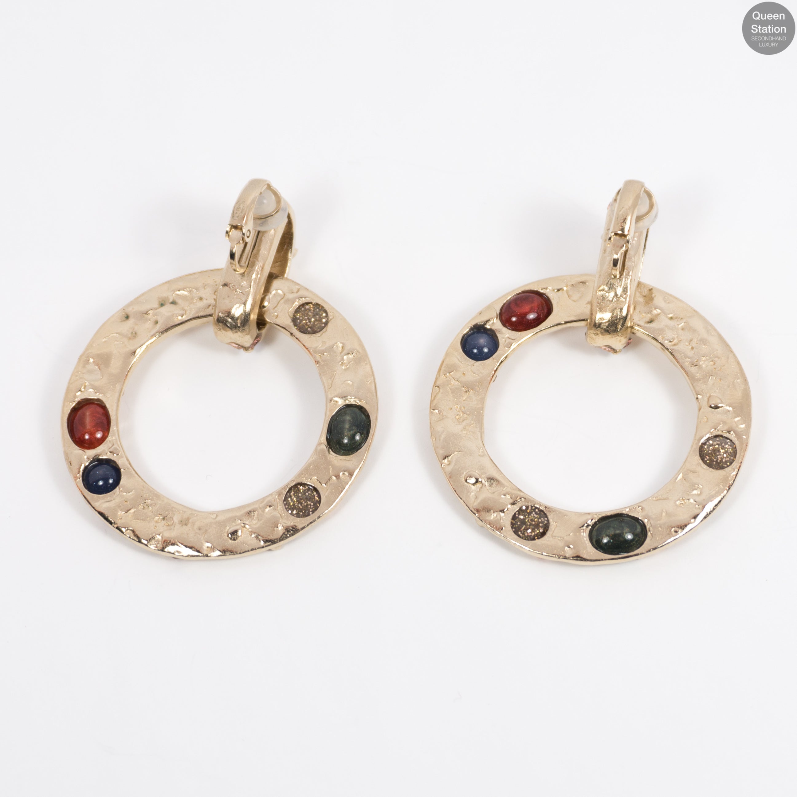 Large Clip-on Gemstone Earrings