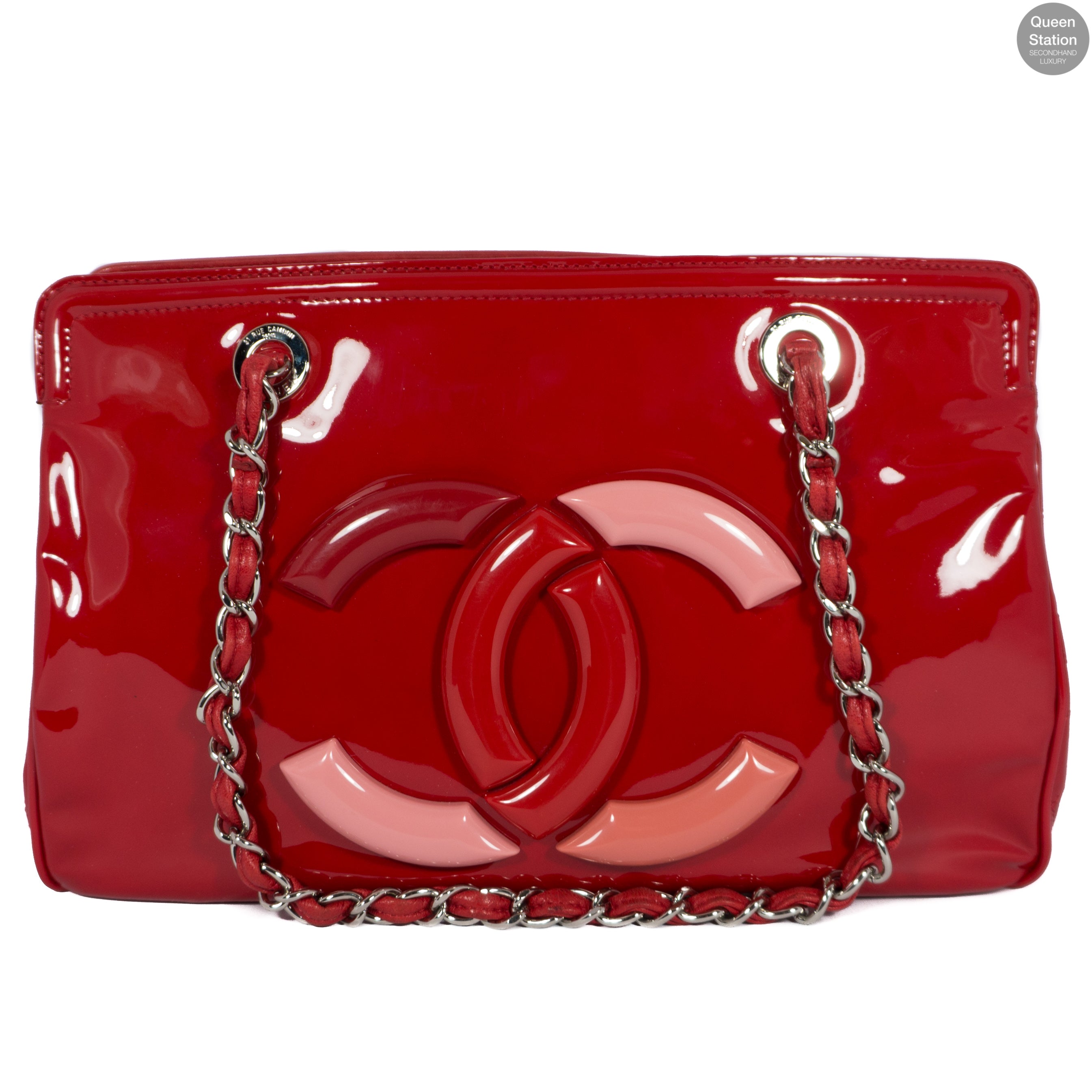 Chanel – Red Lipstick Patent Leather Tote Bag – Queen Station