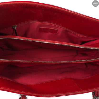 Red Lipstick Patent Leather Tote Bag