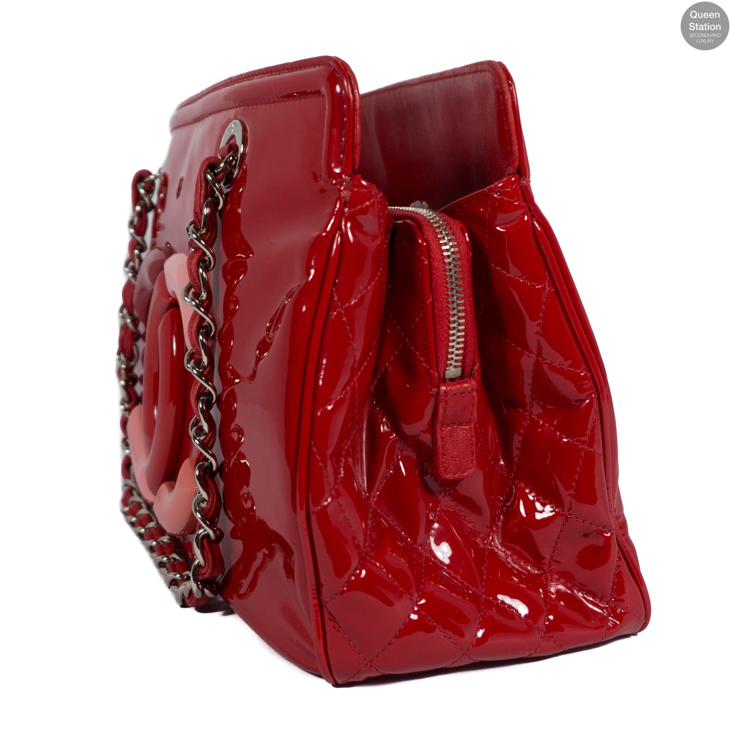 Red Lipstick Patent Leather Tote Bag