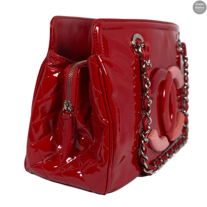 Red Lipstick Patent Leather Tote Bag