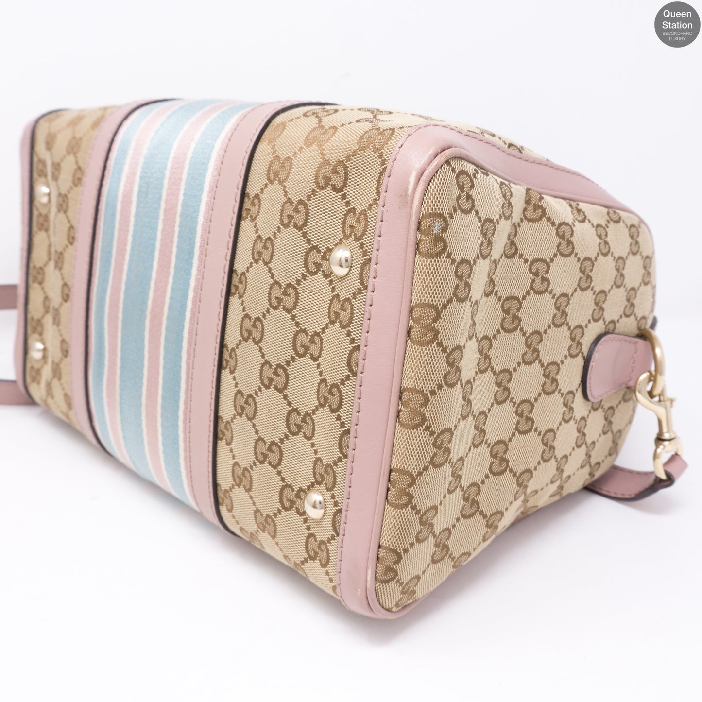 Gucci – Boston Bag Shoulder Strap Pink Monogram – Queen Station