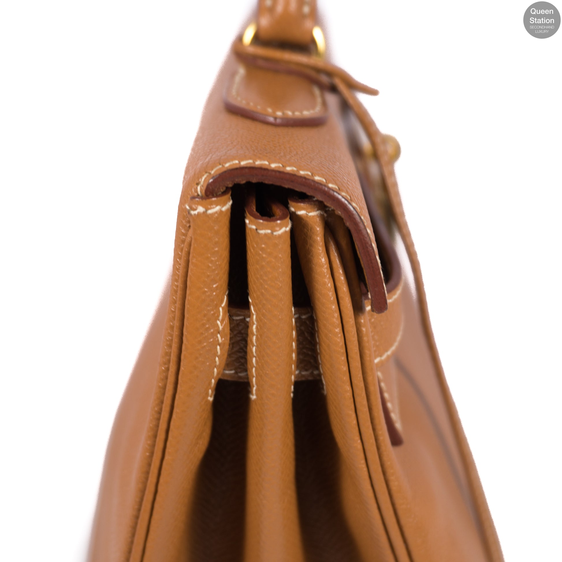Kelly 35 leather handbag Hermès Beige in Leather - 34840944
